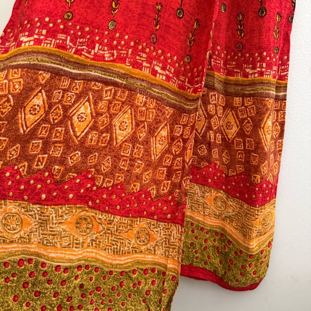 Vintage 90s Red Sleeveless Floral Summer Dress size 8 - Picture 6 of 9